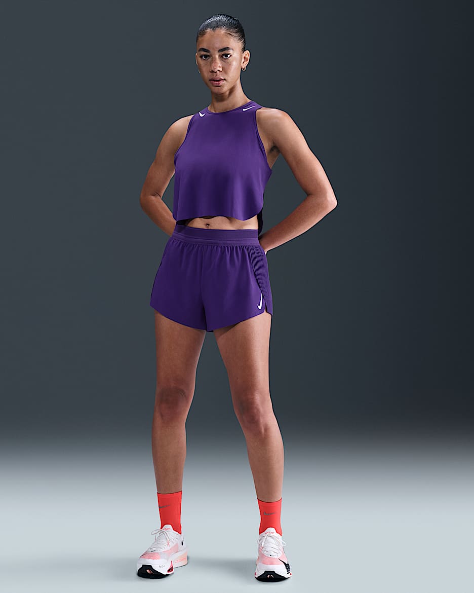 Nike AeroSwift 'Faith Kipyegon' Women's Dri-FIT ADV Mid-Rise 7.5cm (approx.) Brief-Lined Running Shorts - Court Purple/White