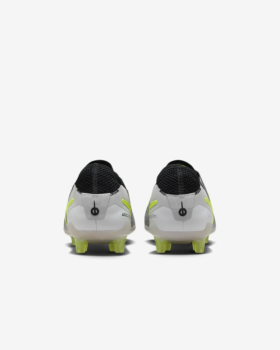 Nike Tiempo Legend 10 Elite Artificial-Grass Football Boot - Metallic Silver/Volt/Black