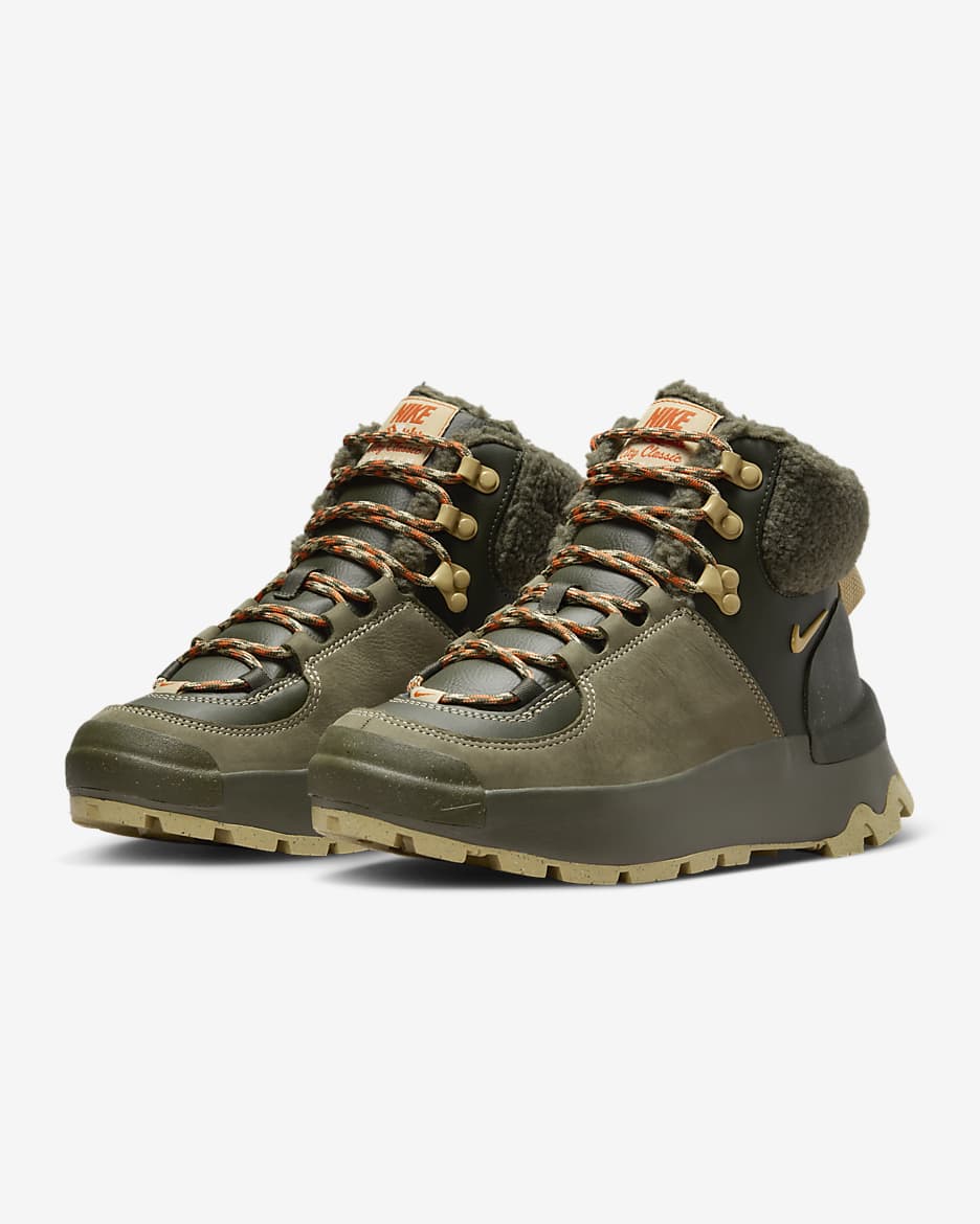 Nike City Classic Premium Botas impermeables - Mujer - Cargo Khaki/Medium Olive/Campfire Orange/Sesame