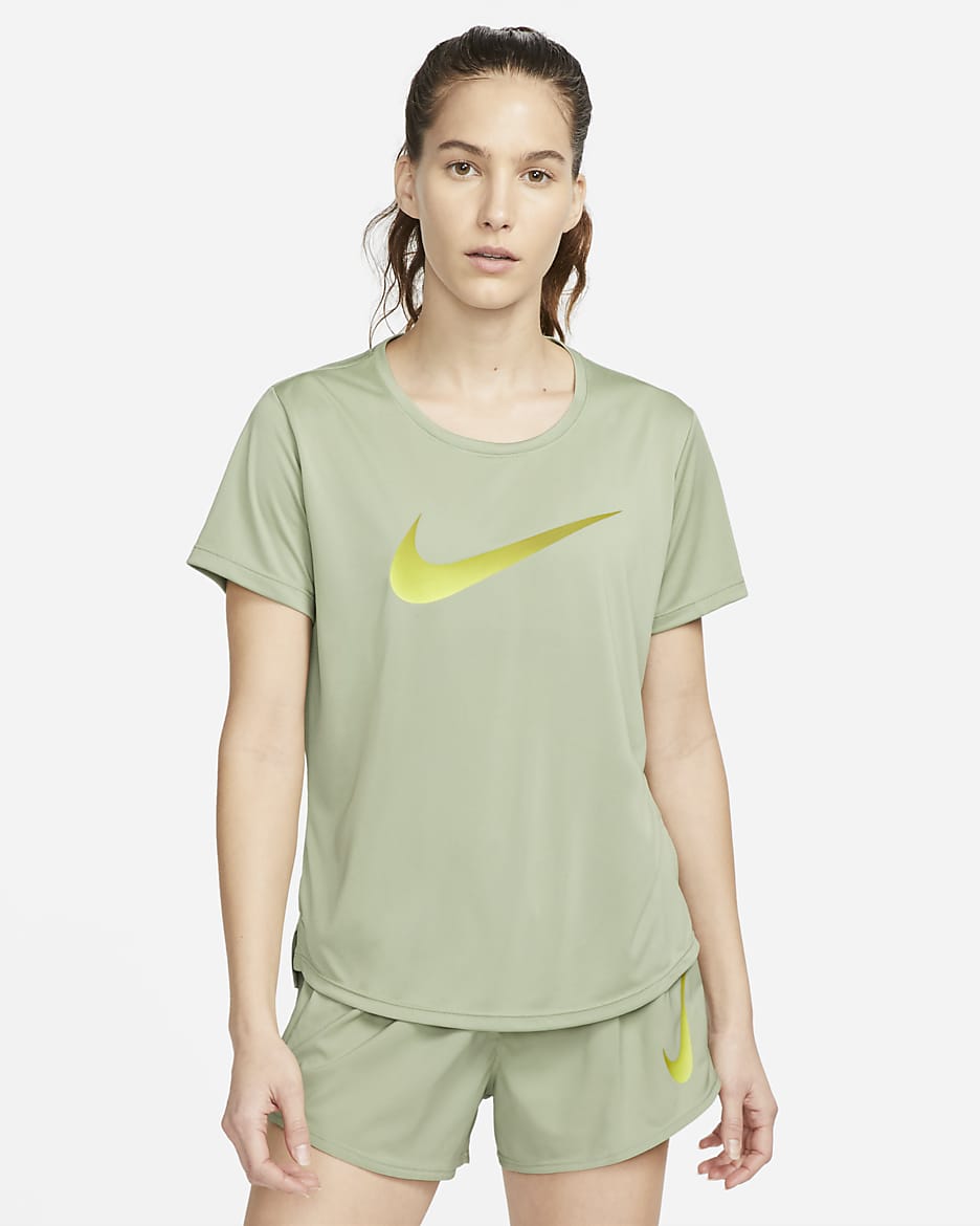 Nike Dri-FIT One Women's Short-Sleeve Running Top - Oil Green