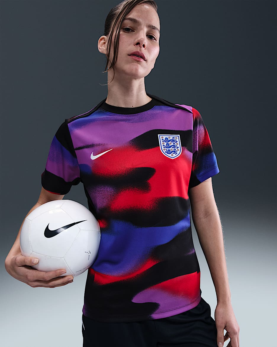 England Academy Pro Women's Nike Dri-FIT Football Pre-Match Short-Sleeve Top - Hyper Royal/Black/White