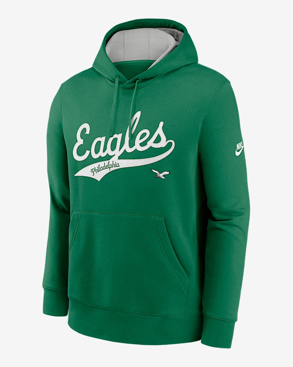 Sudadera con gorro sin cierre Nike de la NFL para hombre Philadelphia Eagles Rewind Club Logo - Verde pino