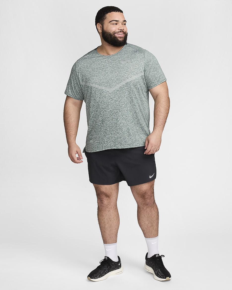 Nike Rise 365 Dri-FIT kortermet løpeoverdel til herre - Vintage Green/Heather