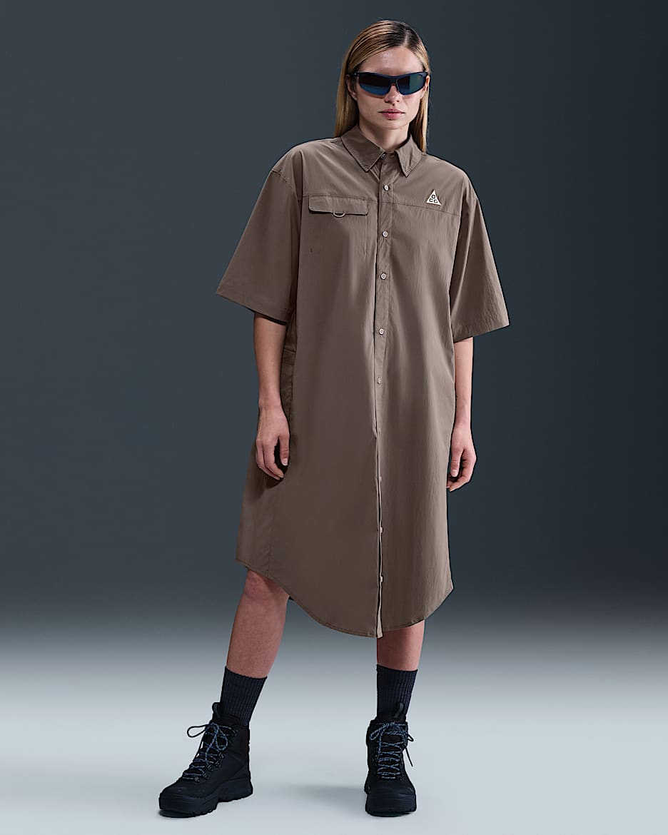 Vestido Dri-FIT ADV con protección contra los rayos UV para mujer Nike ACG "Orb Weaver" - Marrón visón/Gris universitario/Blanco cumbre