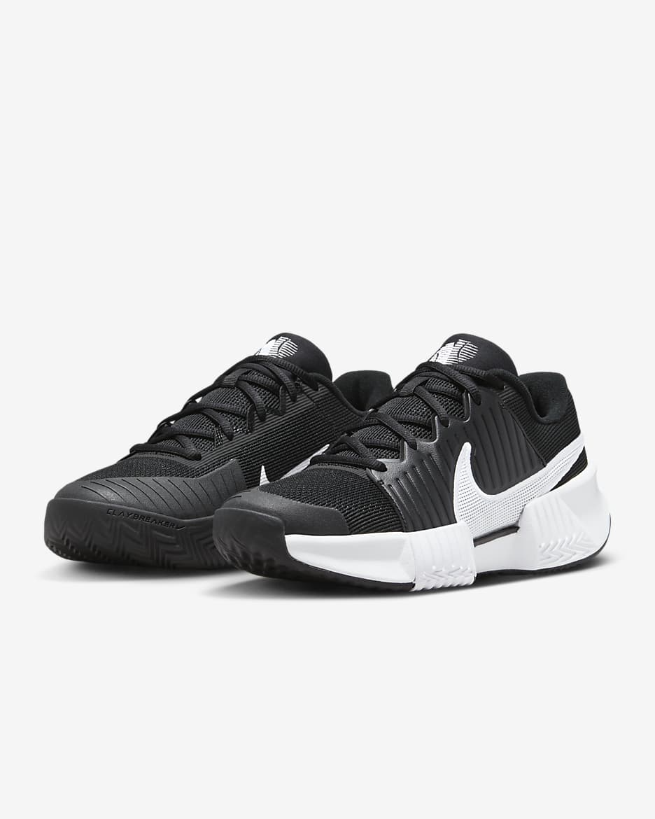 Chaussure de tennis pour terre battue Nike GP Challenge Pro pour femme - Noir/Noir/Blanc