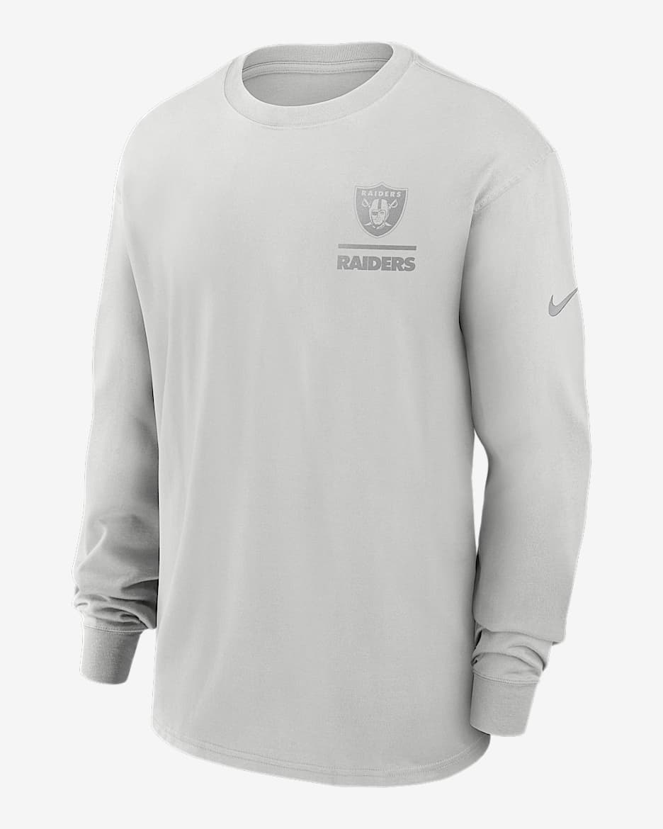 Playera de manga larga Nike de la NFL para hombre Las Vegas Raiders Essential Heavy Max90 - Gris