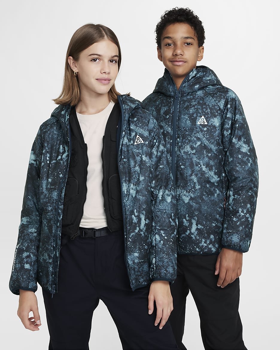 Nike ACG 'Rope de Dope' Older Kids' Therma-FIT ADV Loose Jacket - Denim Turquoise/Armoury Navy/Black