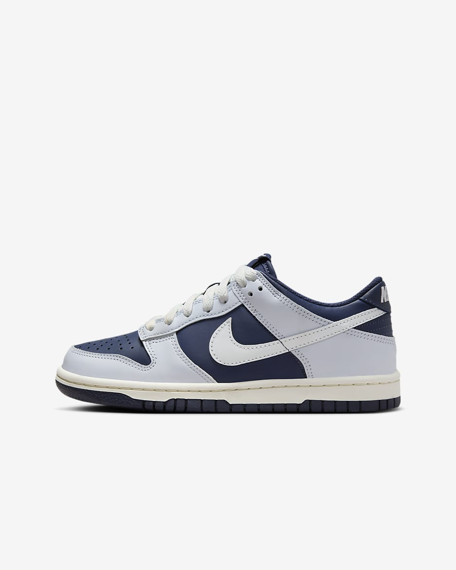 Nike Dunk Low Older Kids' Shoes - Football Grey/Midnight Navy/Summit White