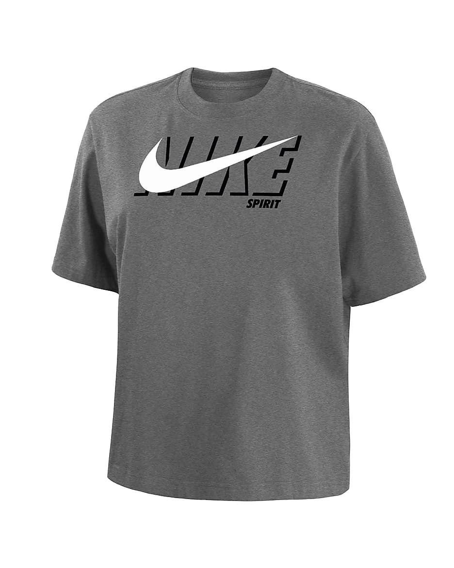 Playera universitaria de fútbol Nike para mujer Washington Spirit - Gris oscuro jaspeado