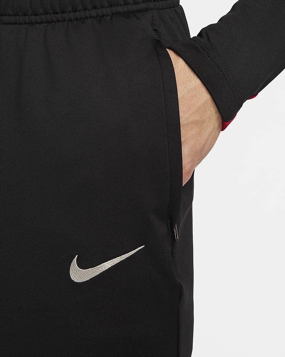 Liverpool F.C. Strike Men's Nike Dri-FIT Football Knit Pants - Black/Gym Red/Light Orewood Brown