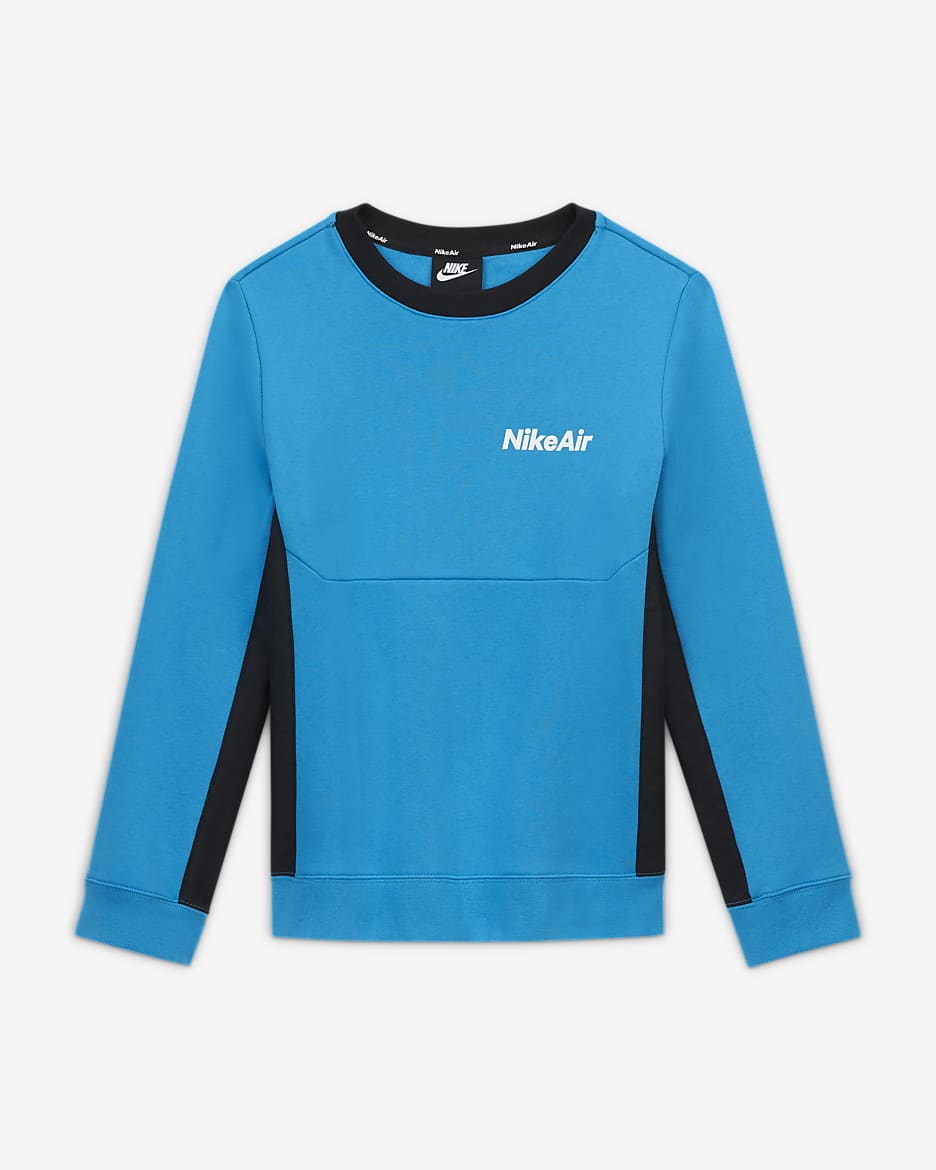 Nike Air Big Kids' (Boys') Long-Sleeve Crew - Laser Blue/Laser Blue/Black/White