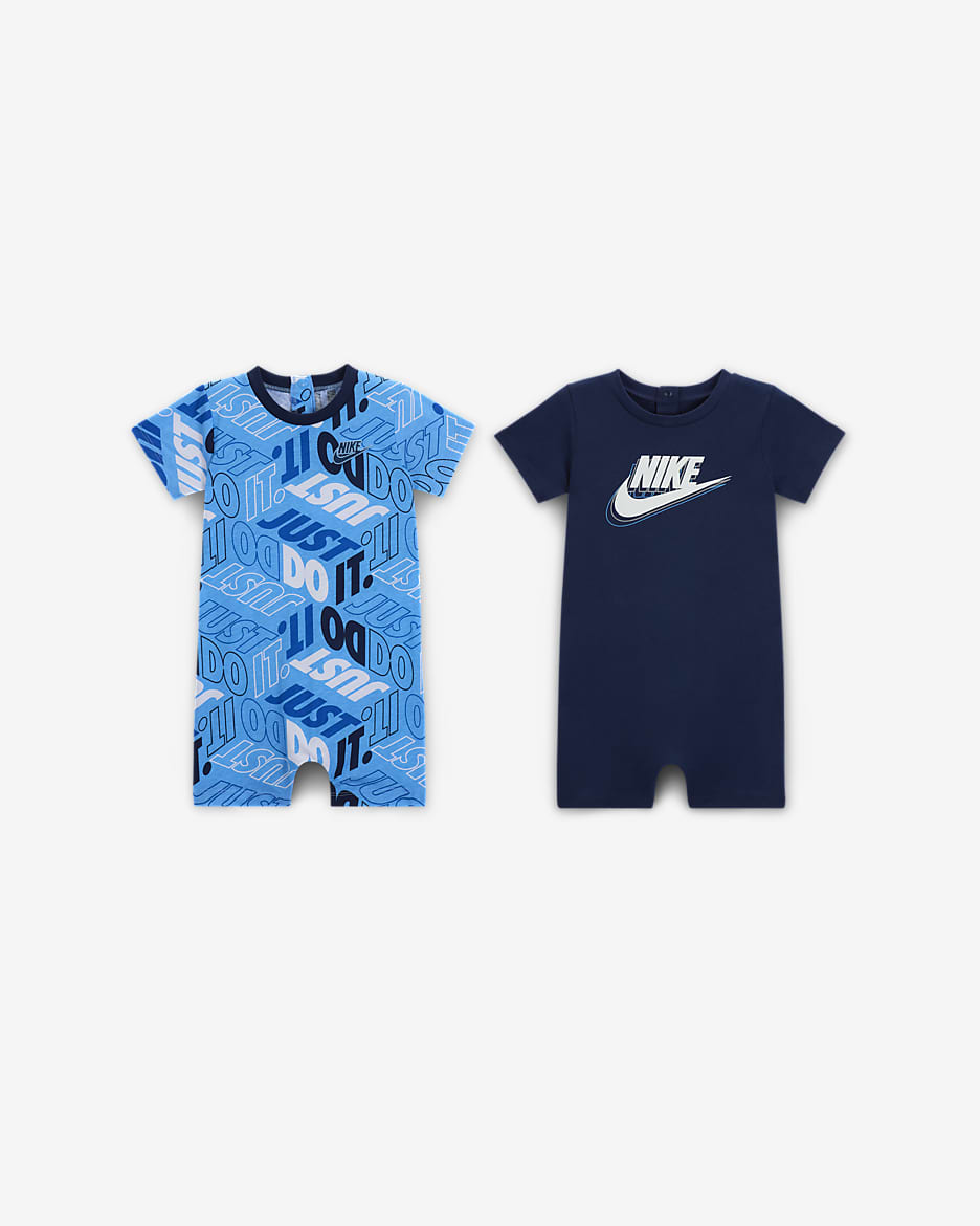 Nike Sportswear Baby (12-24M) 2-Pack Rompers - Midnight Navy