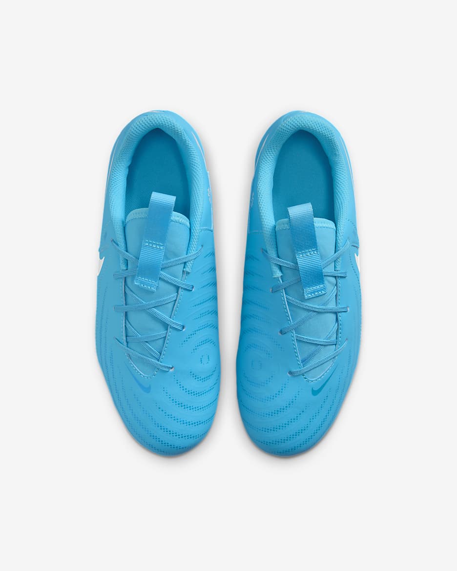 Chaussure de foot basse à crampons MG Nike Jr. Phantom GX 2 Academy pour enfant/ado - Blue Fury/Blanc