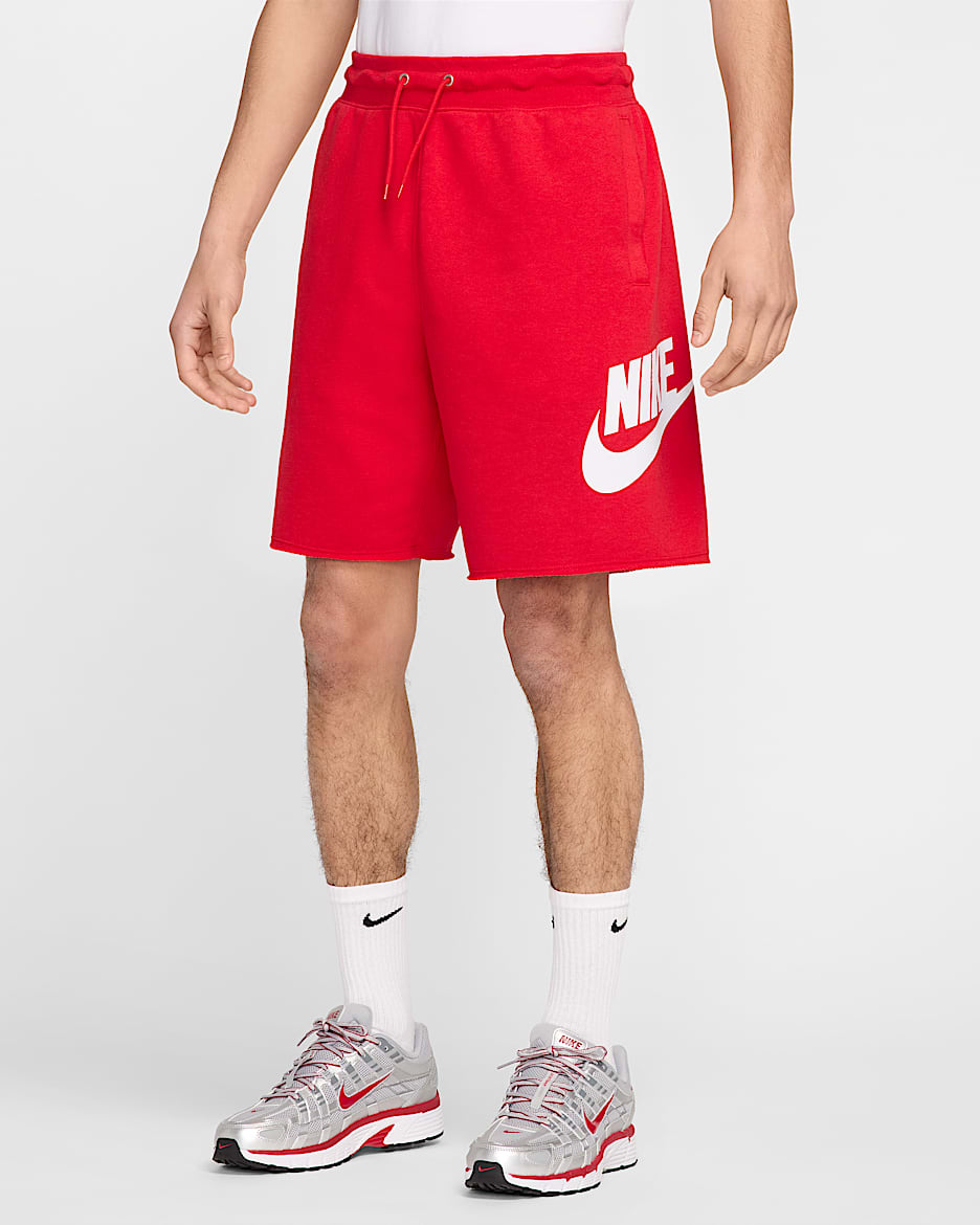Nike Club Men's French Terry Alumni Shorts - University Red/University Red/White