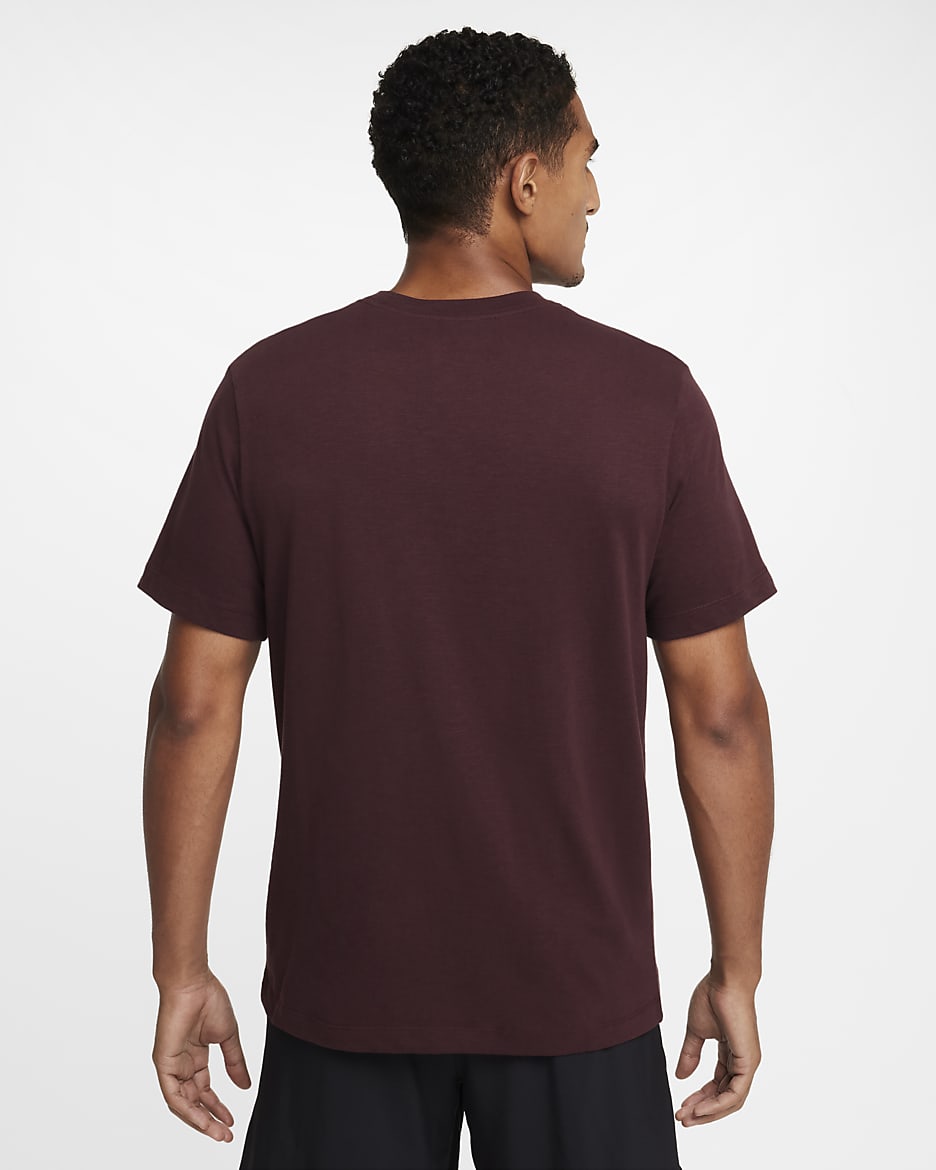 Nike Men's Dri-FIT Fitness T-Shirt - Burgundy Crush