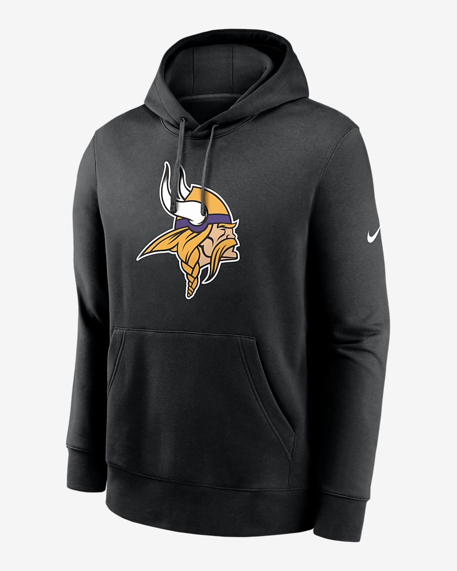 Minnesota Vikings Club Logo Men's Nike NFL Pullover Hoodie - Black