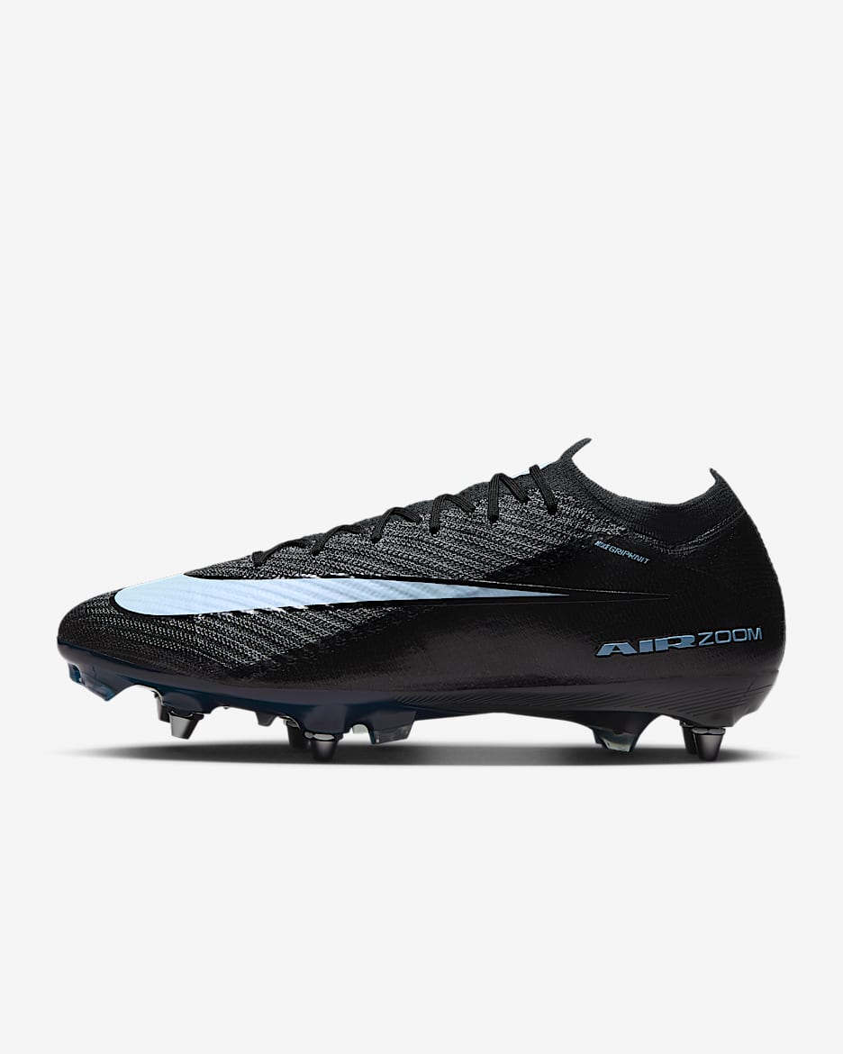 Chaussure de foot à crampons basse SG-Pro Nike Mercurial Vapor 16 Elite - Noir/Ice Blue