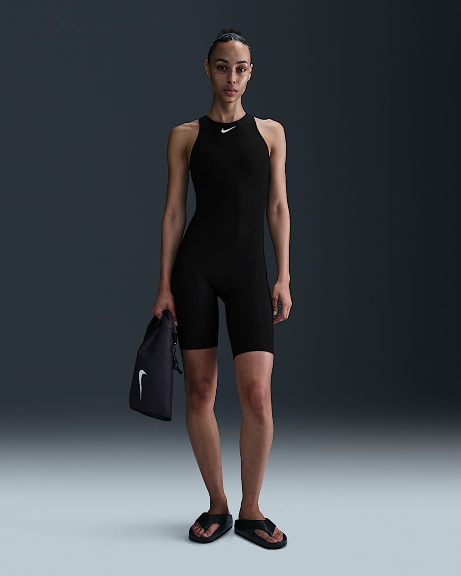 Nike Swim HydraStrong Women's High-Neck Legsuit - Black
