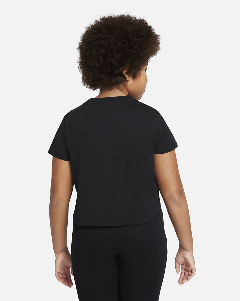 Nike Sportswear Older Kids' (Girls') Cropped T-Shirt - Black/White