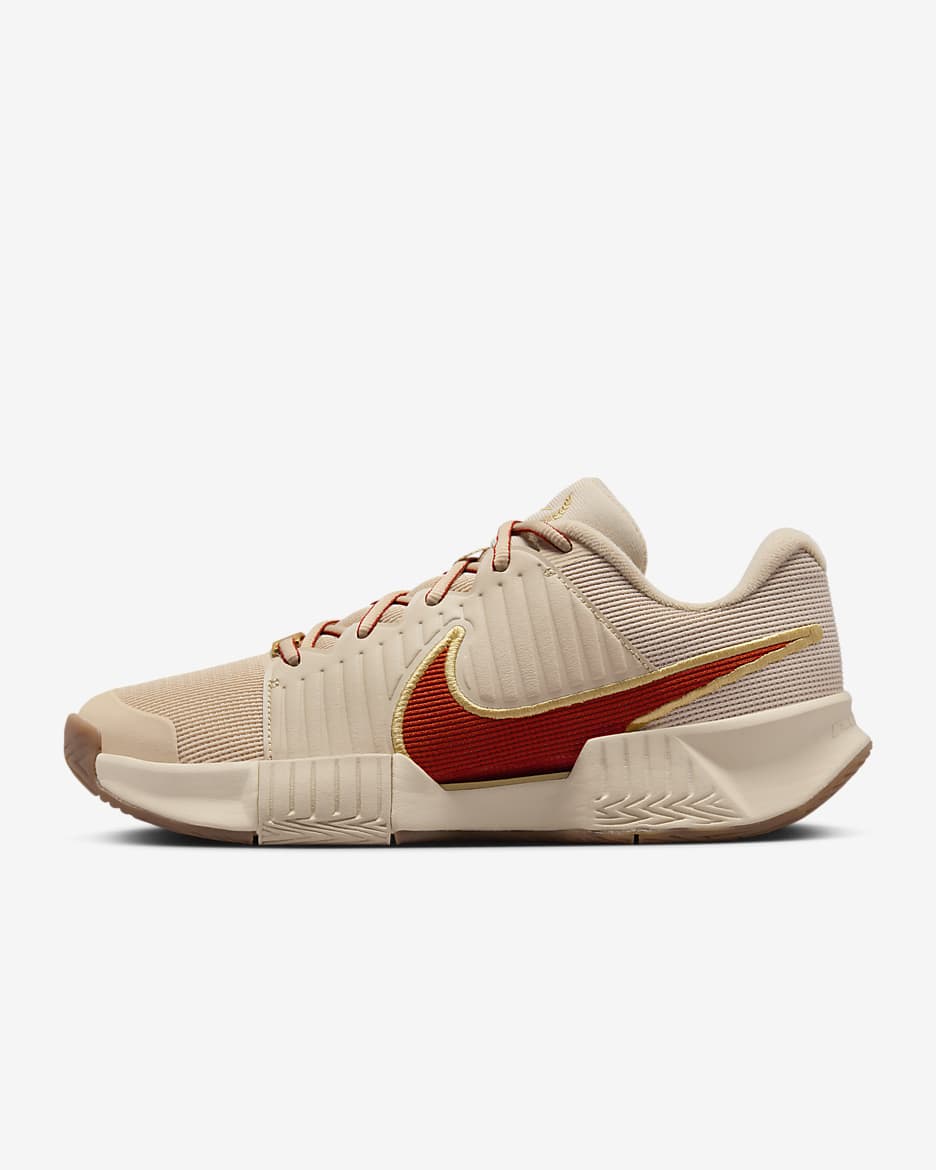 Nike GP Challenge Pro Premium Women's Hard Court Tennis Shoes - Sand Drift/Metallic Gold/Gum Medium Brown/Rust Factor