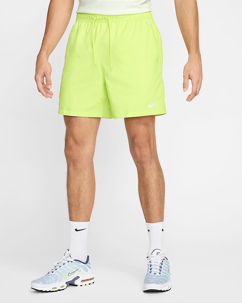 Nike Club Men's Woven Flow Shorts - Light Lemon Twist/White