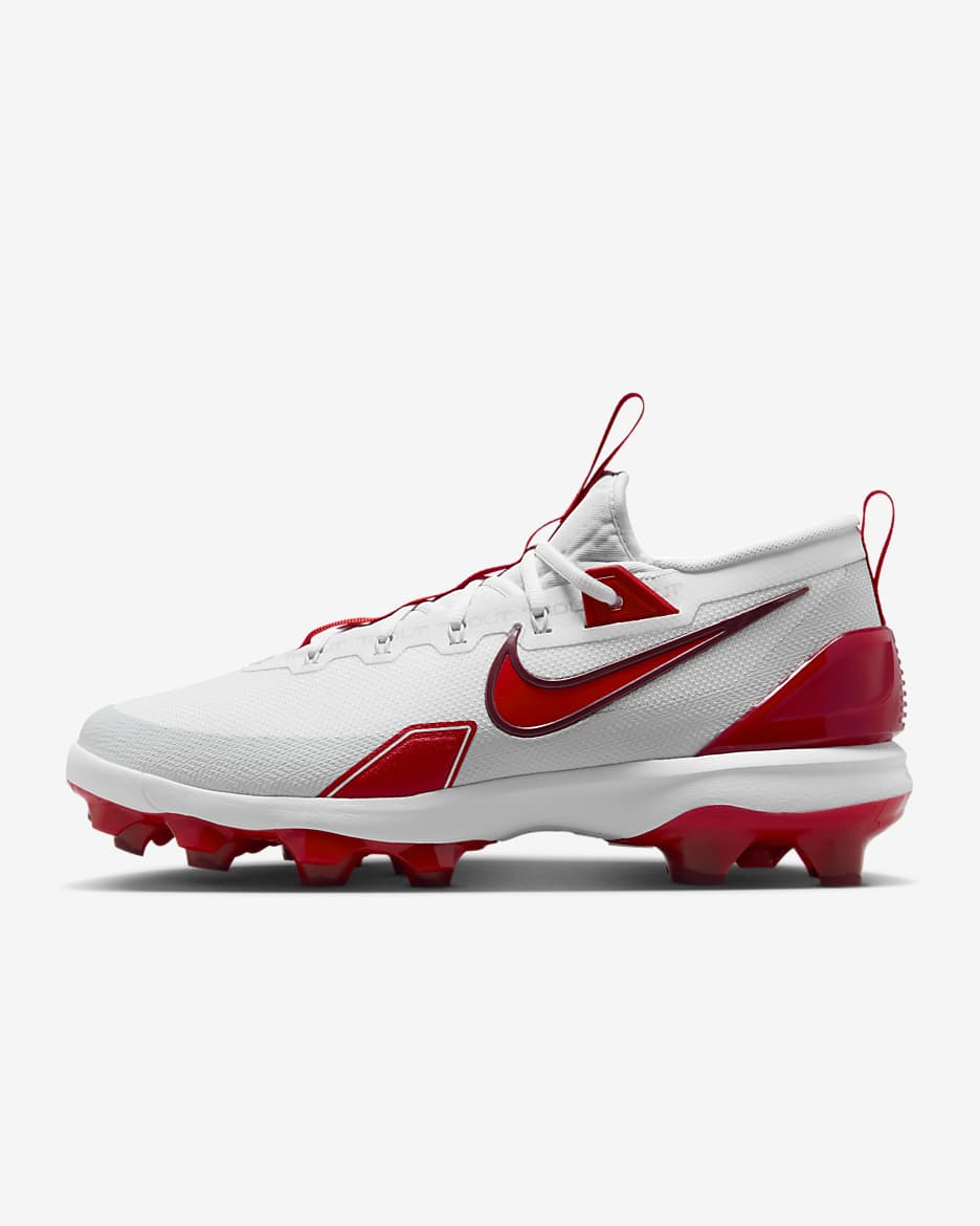 Tacos de béisbol Nike Force Trout 9 Elite MCS - Blanco/Platino puro/Rojo team/Rojo universitario