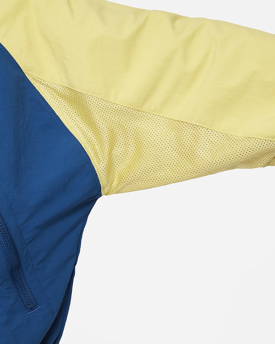 Nike Sportswear Amplify Big Kids' Woven Full-Zip Jacket - Court Blue/Saturn Gold/White