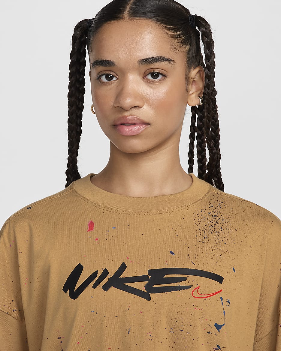 Nike Sportswear Breaking 女款寬版短袖 T 恤 - Flax