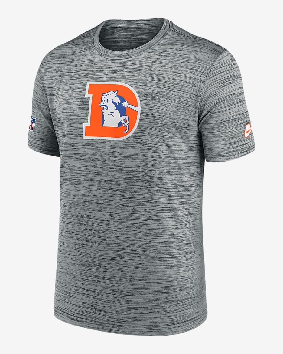 Playera Nike Dri-FIT de la NFL para hombre Denver Broncos Sideline Velocity - Gris jaspeado