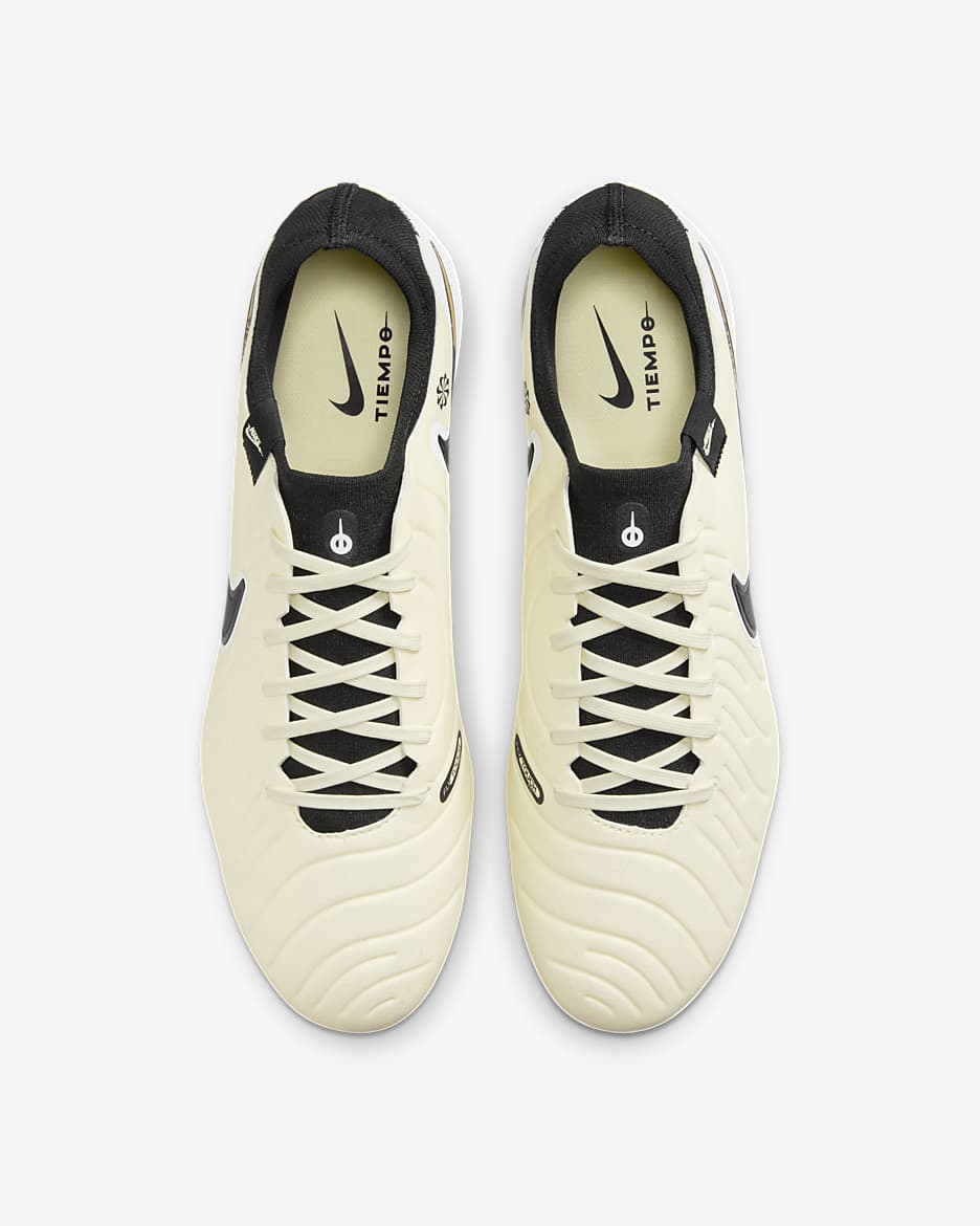 Nike Tiempo Legend 10 Pro Artificial-Grass Low-Top Soccer Cleats - Lemonade/Metallic Gold Coin/Black