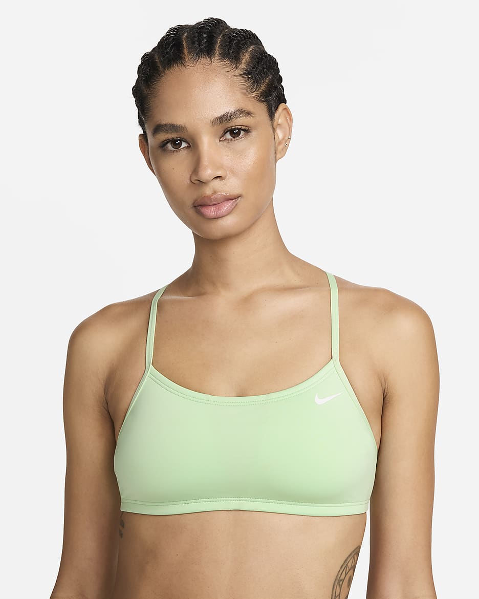 Prenda superior de bikini con espalda deportiva Nike Essential - Verde vapor