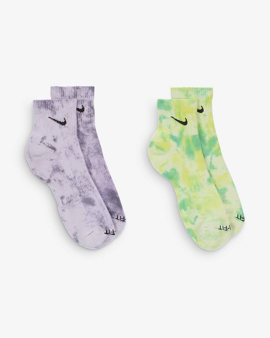 Nike Everyday Cushioned Ankle Socks (2 Pairs) - Multi-Color