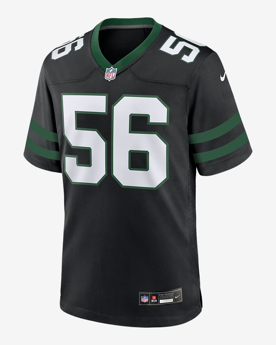 Jersey de fútbol americano Game para hombre NFL New York Jets (Quincy Williams) - Negro