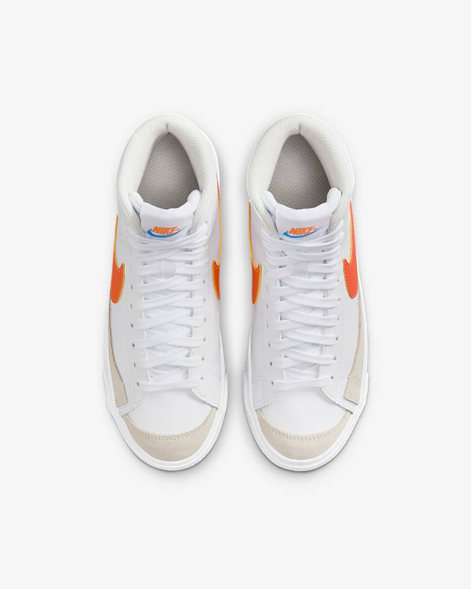 Nike Blazer Mid '77 Older Kids' Shoes - White/Photo Blue/Phantom/Total Orange