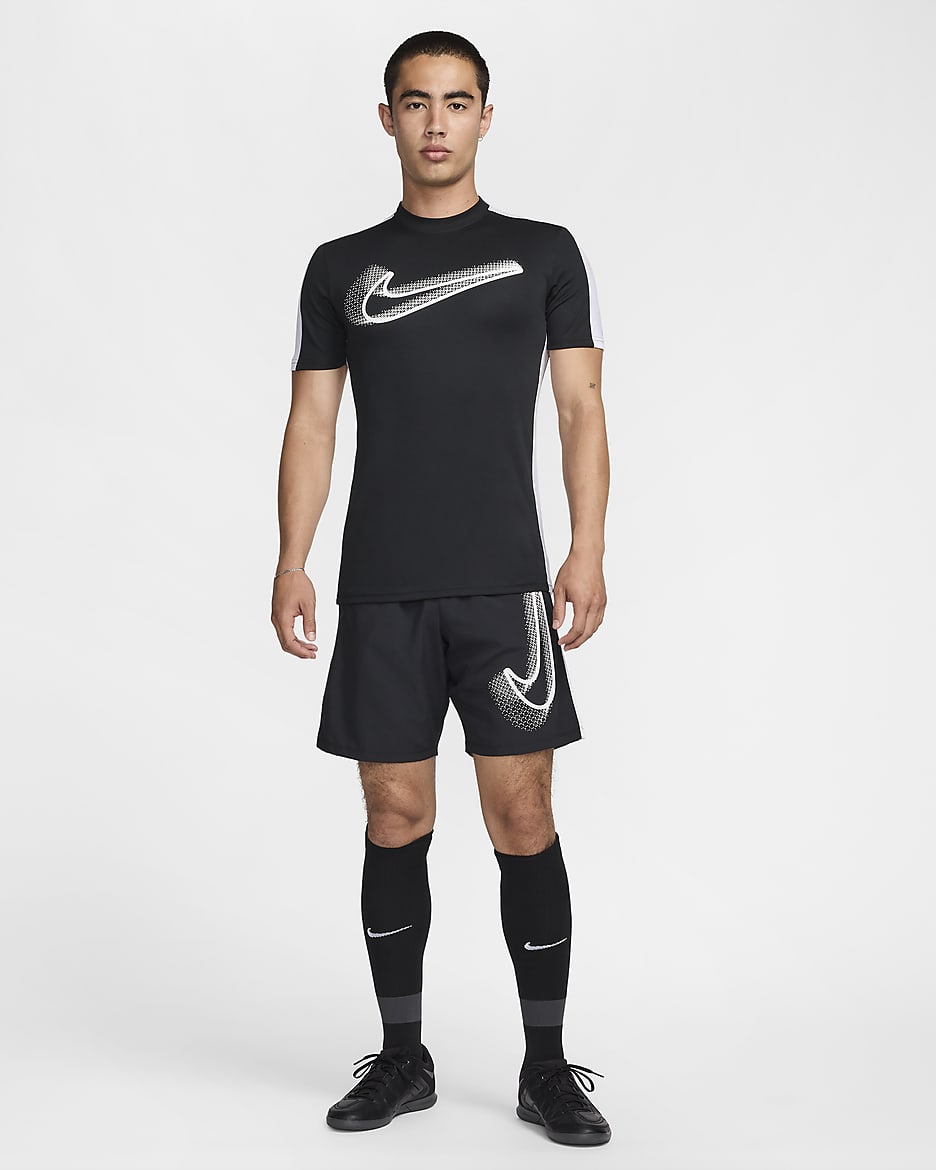 Nike Academy Men's Dri-FIT Short-Sleeve Football Top - Black/White/White