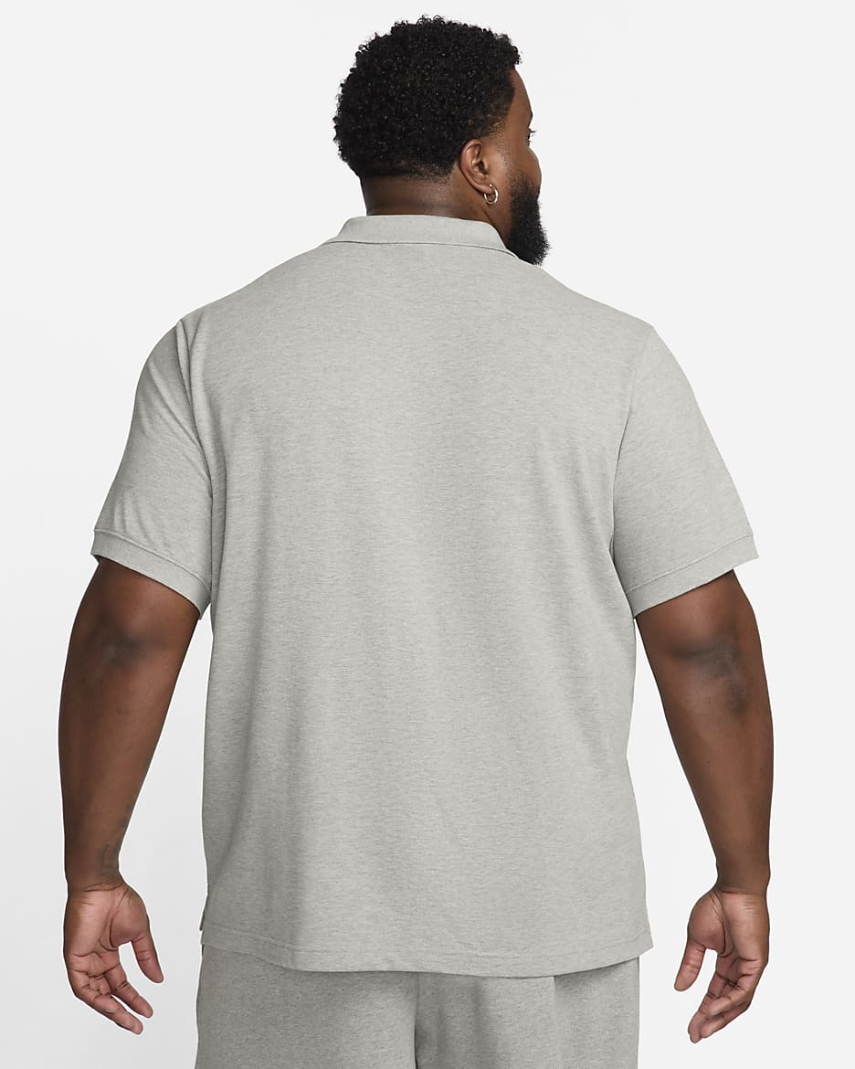 Nike Club Men's Short-Sleeve Polo - Dark Grey Heather/White