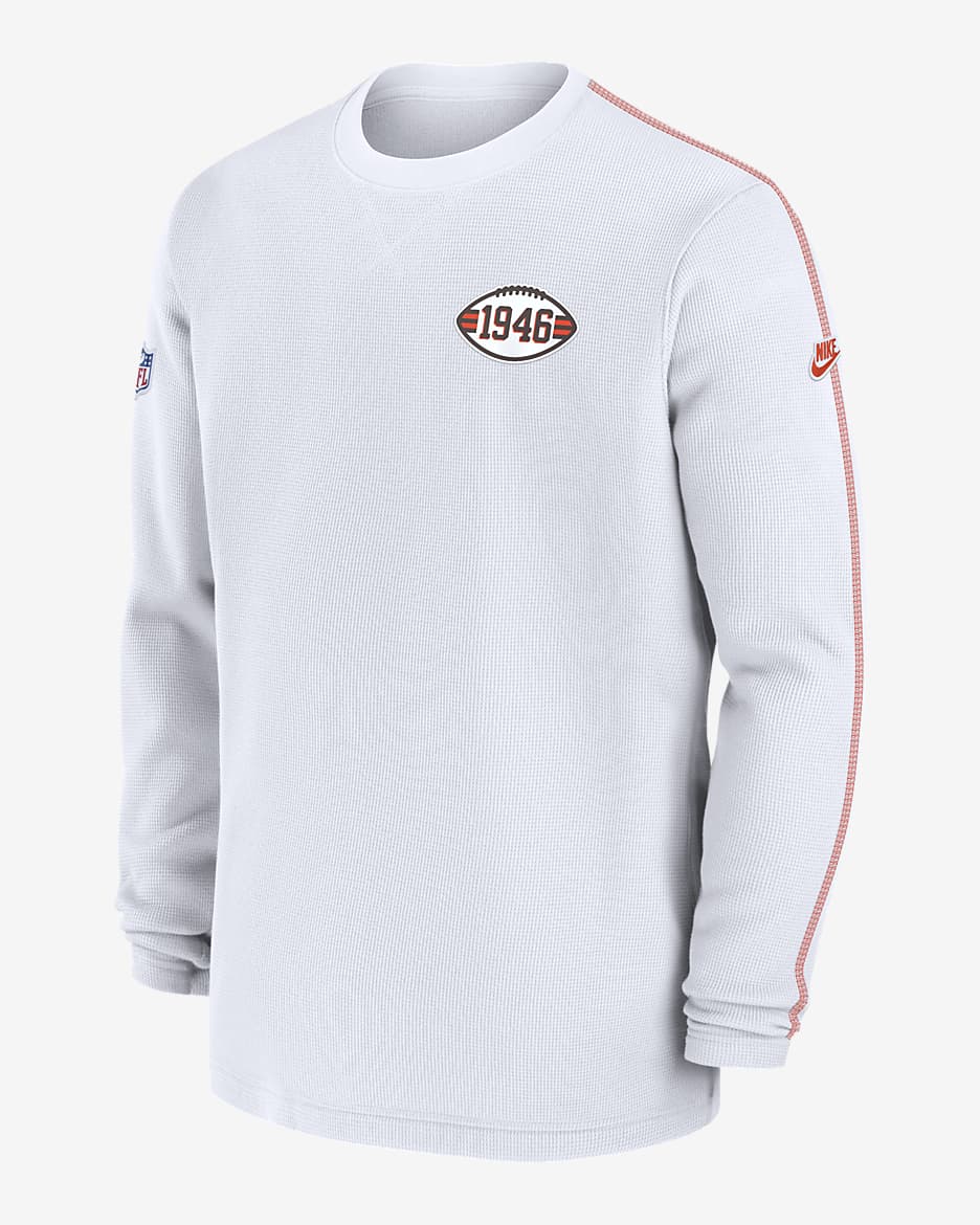 Cleveland Browns Logo Coach Men’s Nike NFL Long-Sleeve Top - White