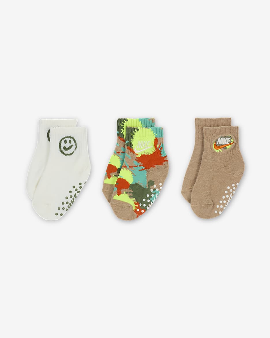 Calcetines de agarre para bebé (3 pares) Nike Express Yourself (de 0 a 6 meses) - Vela