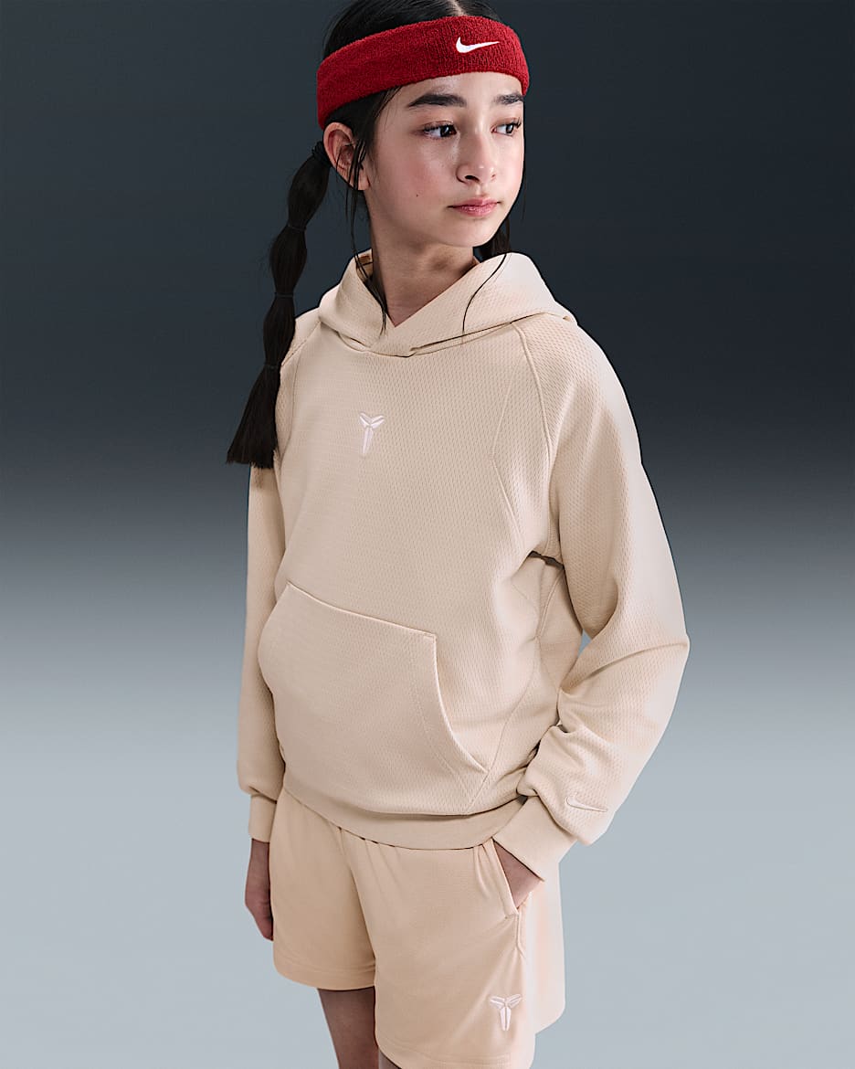 Sweat à capuche Therma-FIT Kobe pour ado - Sanddrift/Sanddrift/Blanc