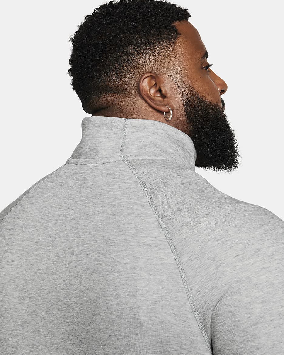 Nike Sportswear Tech Fleece rövid cipzáras férfipulóver - Dark Grey Heather/Fekete