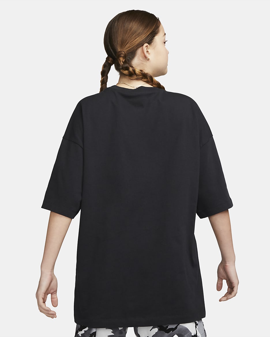 T-shirt oversize Nike Sportswear Essential pour femme - Noir/Blanc