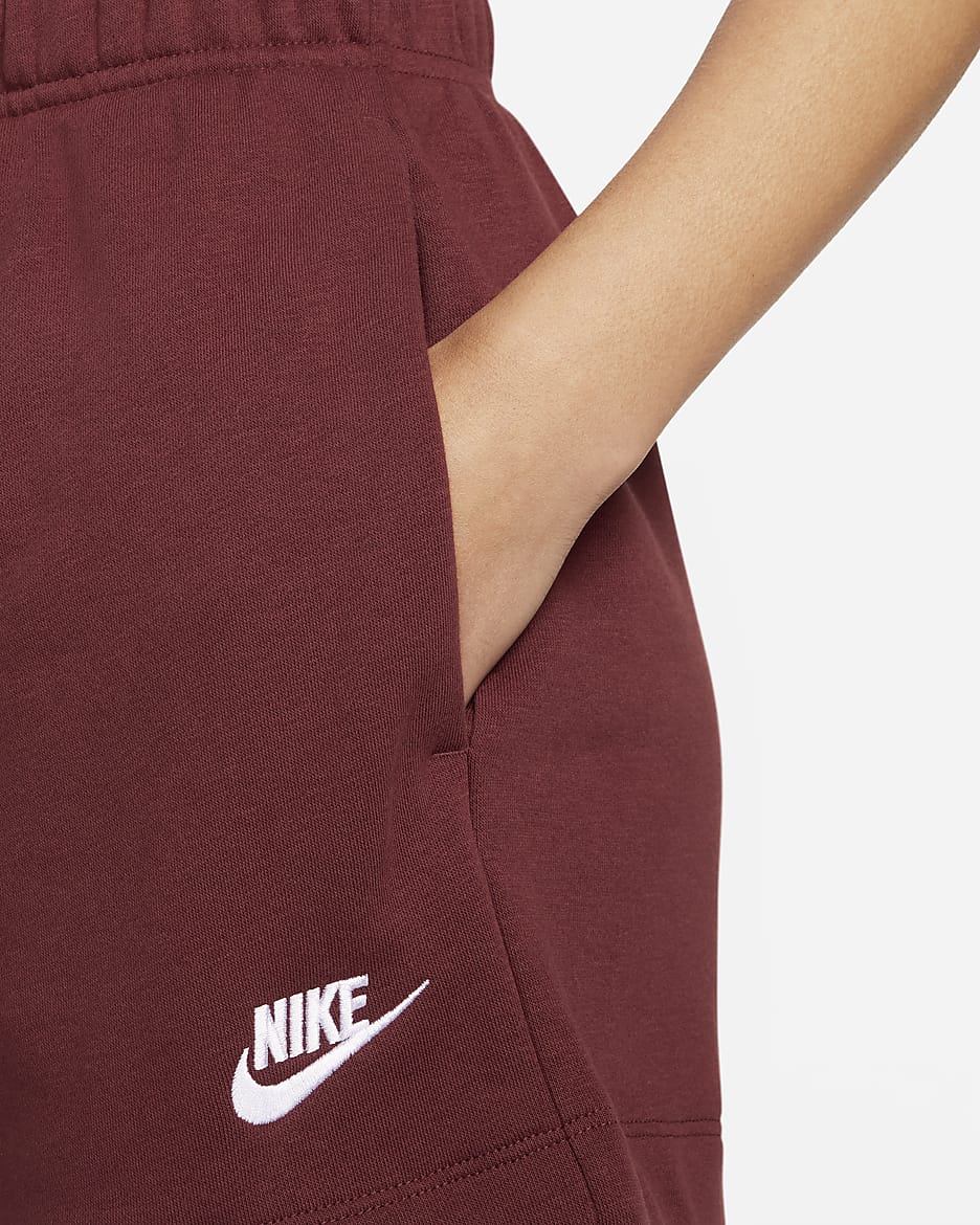 Nike Sportswear Club Fleece Women's Mid-Rise Shorts - Dark Team Red/White