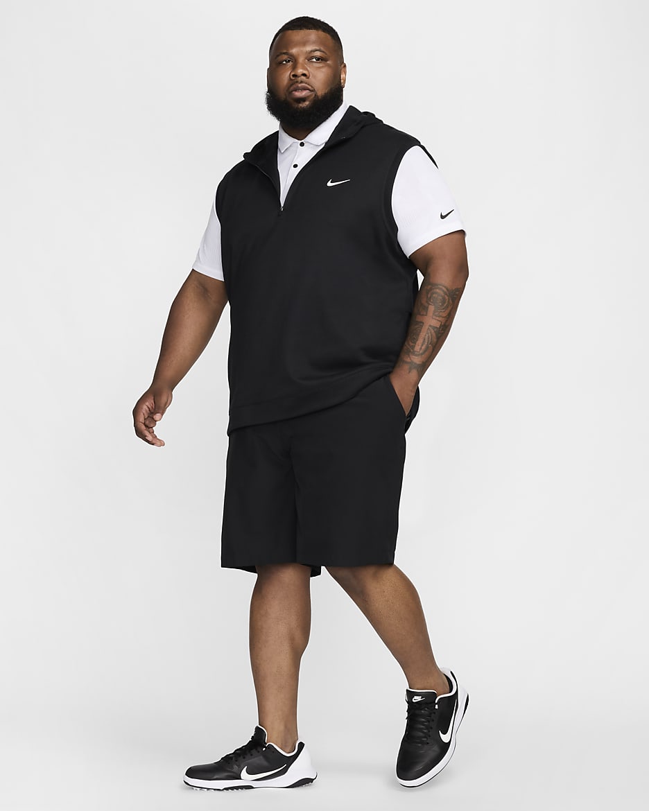 Veste sans manches de golf à capuche Nike Tour pour homme - Noir/Blanc