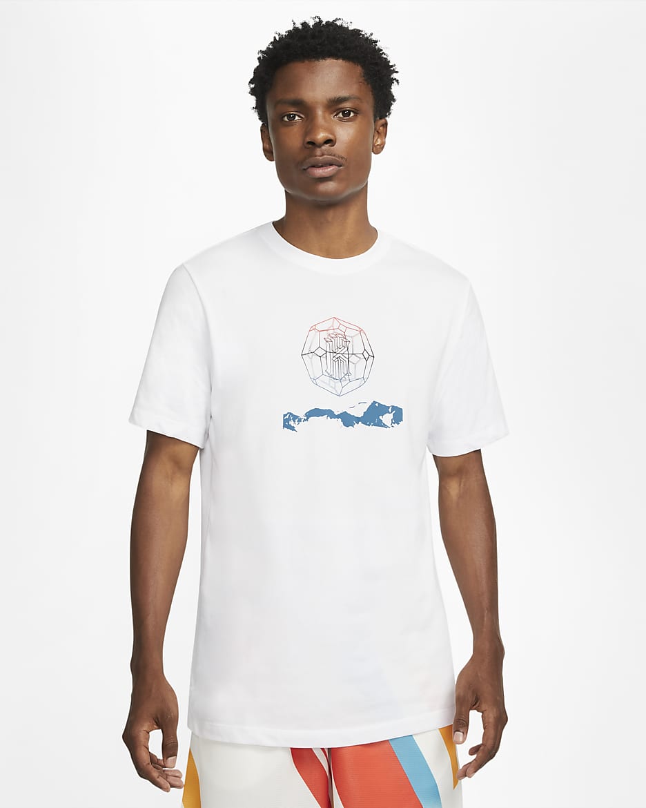 Playera para hombre Nike Dri-FIT Kyrie Logo - Blanco
