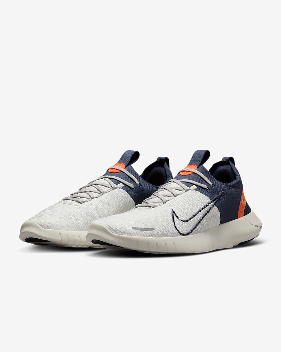 Nike Free RN NN-løbesko til vej til mænd - Light Iron Ore/Sail/Total Orange/Thunder Blue