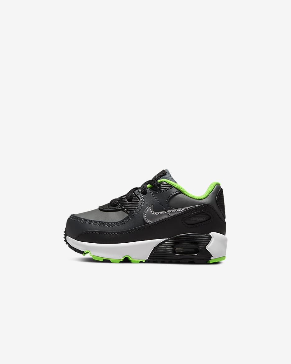 Tenis para bebé e infantil Nike Air Max 90 LTR - Negro/Gris humo oscuro/Gris hierro/Cromo