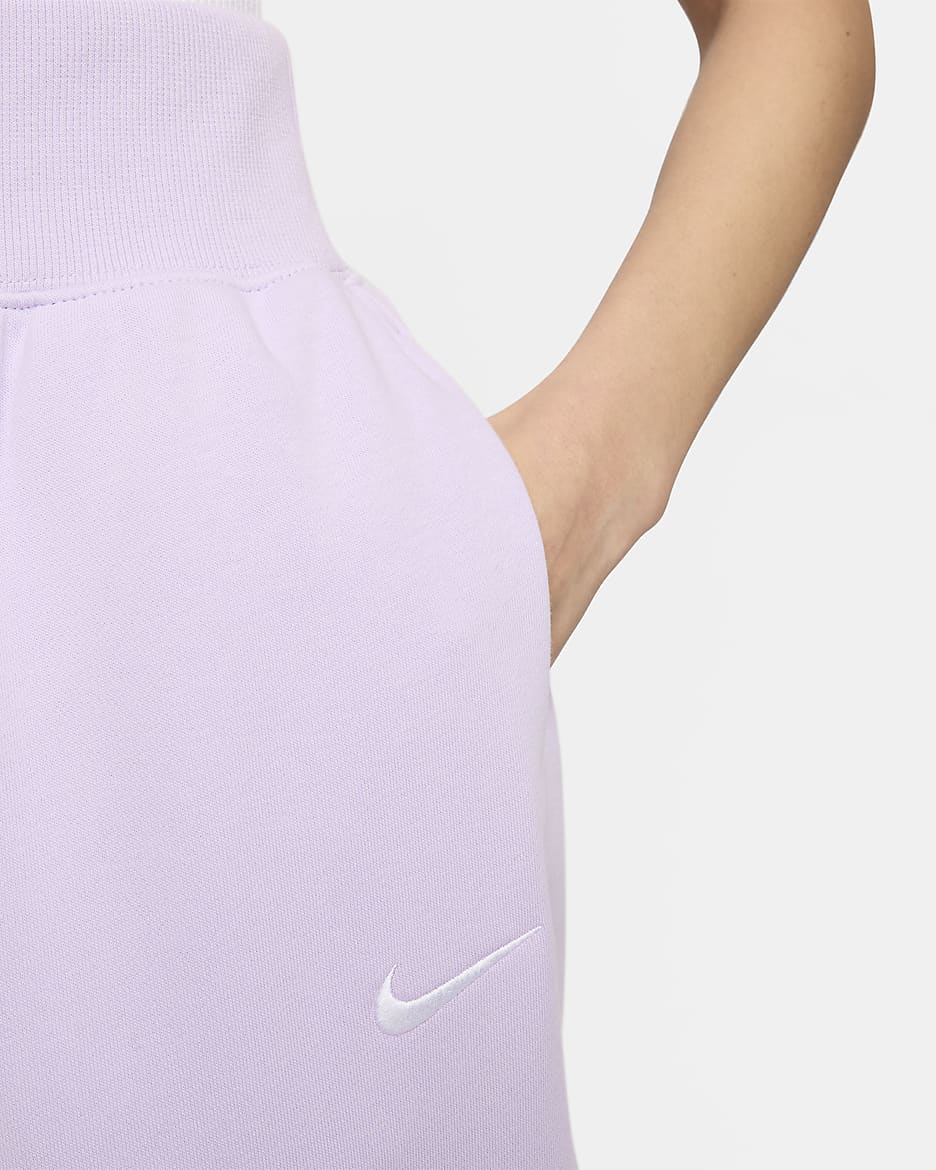 Nike Sportswear Phoenix Fleece Women's High-Waisted Oversized French Terry Sweatpants - Violet Mist/White