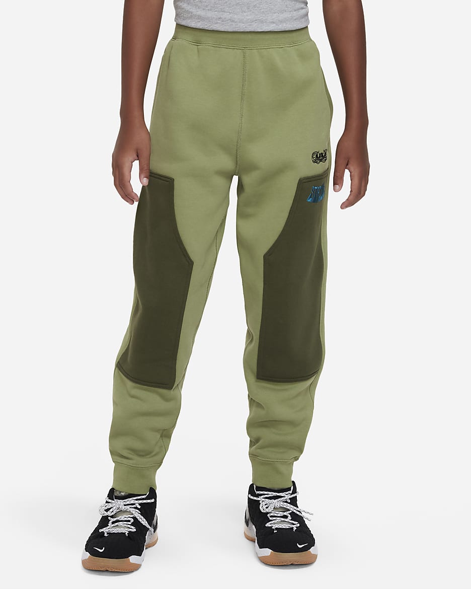LeBron Big Kids' (Boys') Basketball Pants - Alligator/Rough Green