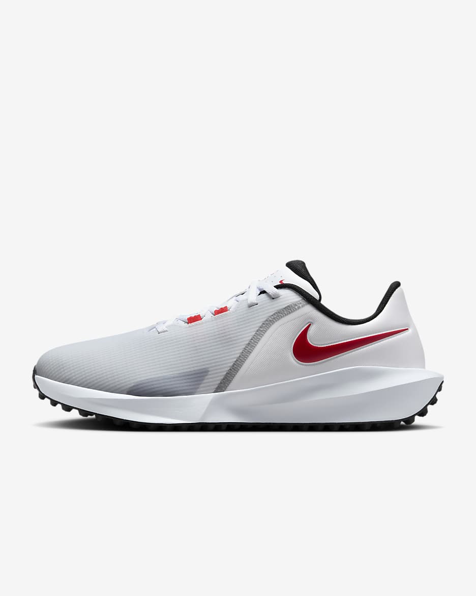 Nike Infinity G NN 高爾夫鞋 (寬) - 白色/Pure Platinum/黑色/University Red