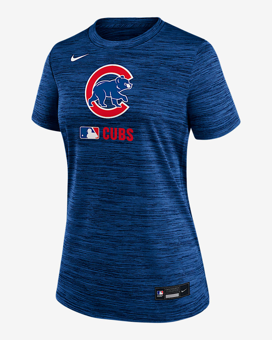 Playera Nike Dri-FIT de la MLB para mujer Chicago Cubs Authentic Collection Velocity - Azul marino
